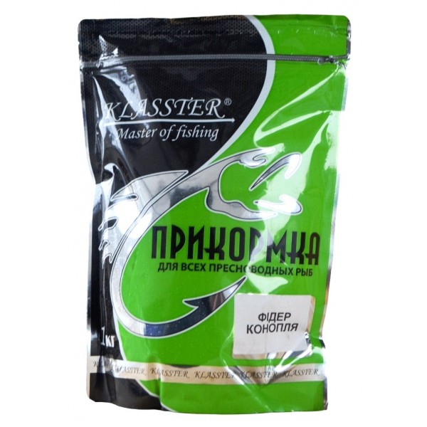 Прикормка для ловли рыбы, Klasster Premium, 1кг, вкус Фидер Конопля